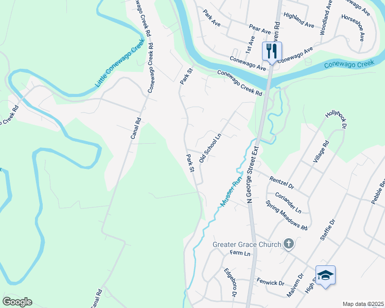 map of restaurants, bars, coffee shops, grocery stores, and more near 495 Park Street in Manchester