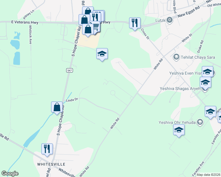 map of restaurants, bars, coffee shops, grocery stores, and more near 18 Kevin Court in Jackson Township