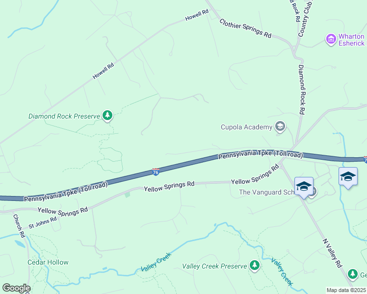 map of restaurants, bars, coffee shops, grocery stores, and more near 1975 White Deer Trail in Malvern