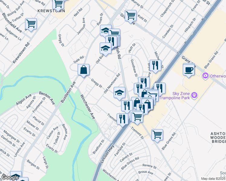 map of restaurants, bars, coffee shops, grocery stores, and more near 9201 Masland Street in Philadelphia