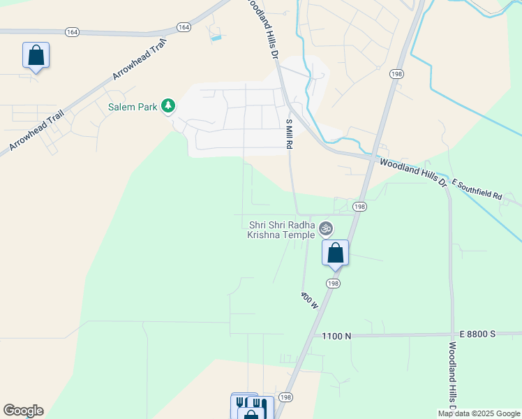 map of restaurants, bars, coffee shops, grocery stores, and more near East 1480 North in Salem