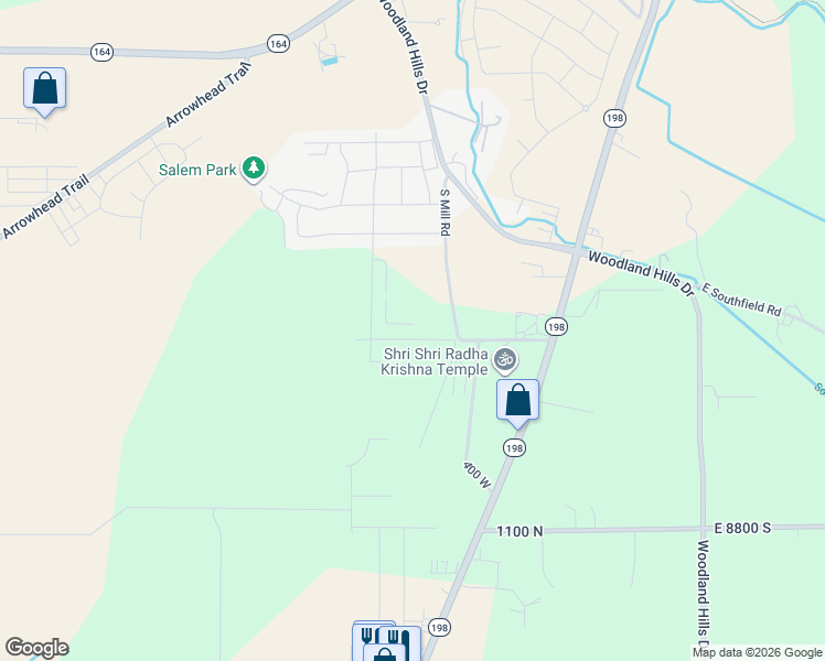 map of restaurants, bars, coffee shops, grocery stores, and more near 384 East 1480 North in Spanish Fork