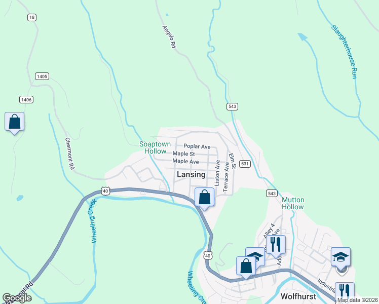 map of restaurants, bars, coffee shops, grocery stores, and more near 68620 Scott Street in Bridgeport