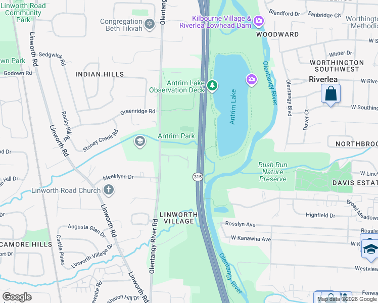 map of restaurants, bars, coffee shops, grocery stores, and more near 680 Lindsey Marie Lane in Columbus