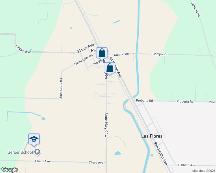 map of restaurants, bars, coffee shops, grocery stores, and more near 9780 State Highway 99w in Tehama County