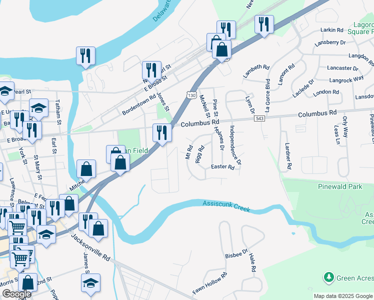 map of restaurants, bars, coffee shops, grocery stores, and more near 910 Allison Road in Burlington