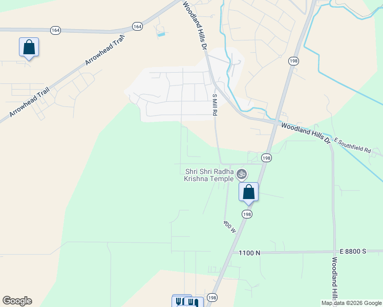 map of restaurants, bars, coffee shops, grocery stores, and more near 323 East 1480 North in Spanish Fork