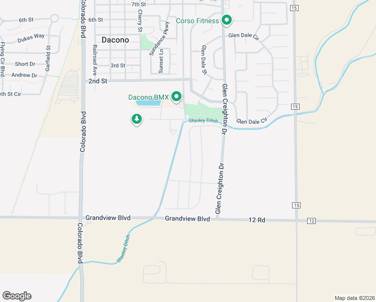 map of restaurants, bars, coffee shops, grocery stores, and more near 1129 Sherman Drive in Dacono