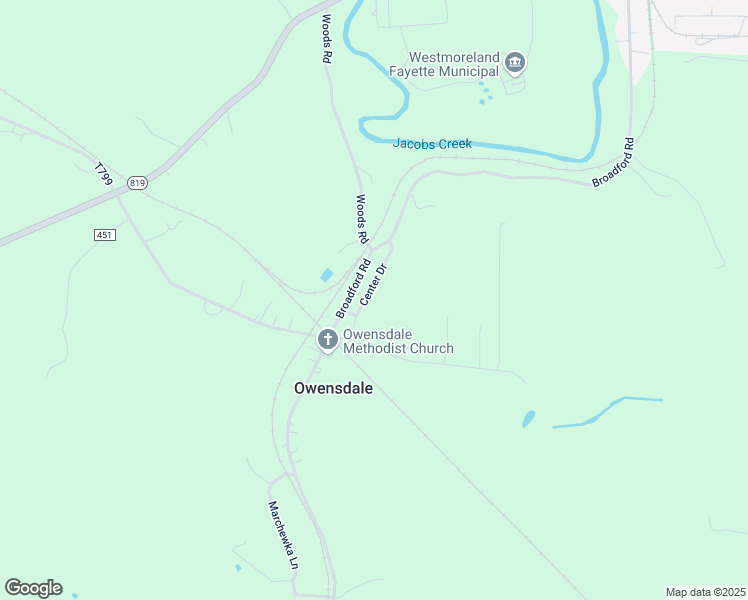 map of restaurants, bars, coffee shops, grocery stores, and more near 133 Center Dr in Connellsville