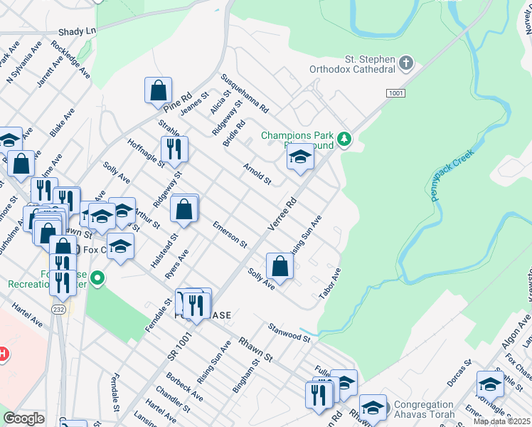 map of restaurants, bars, coffee shops, grocery stores, and more near 833 Benson Street in Philadelphia