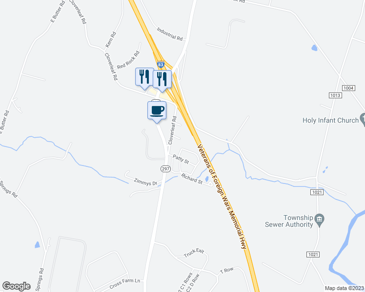 map of restaurants, bars, coffee shops, grocery stores, and more near 5145 North Susquehanna Trail in York