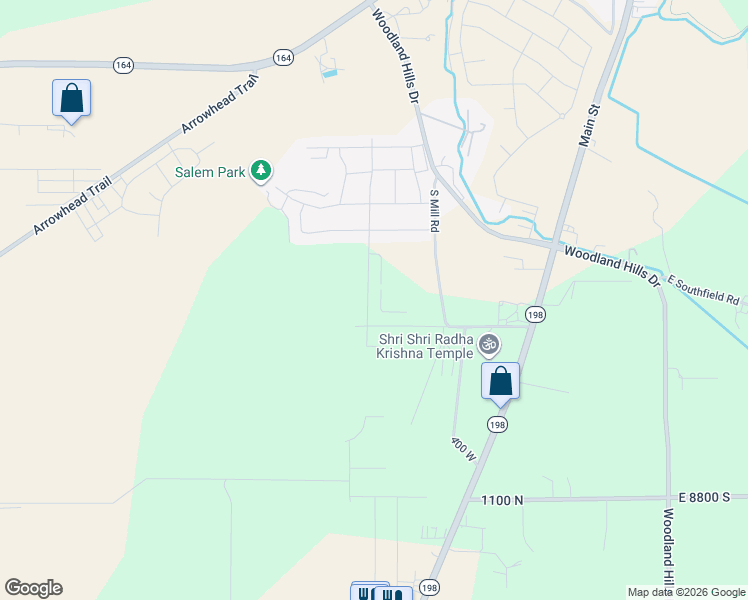 map of restaurants, bars, coffee shops, grocery stores, and more near 8437 South Mill Road in Spanish Fork