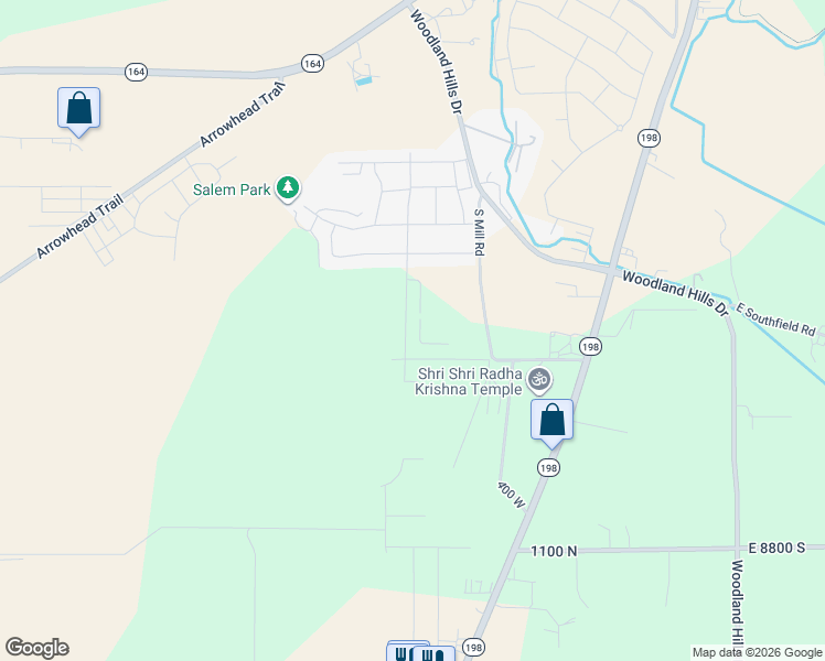 map of restaurants, bars, coffee shops, grocery stores, and more near 1505 North 305 East in Salem