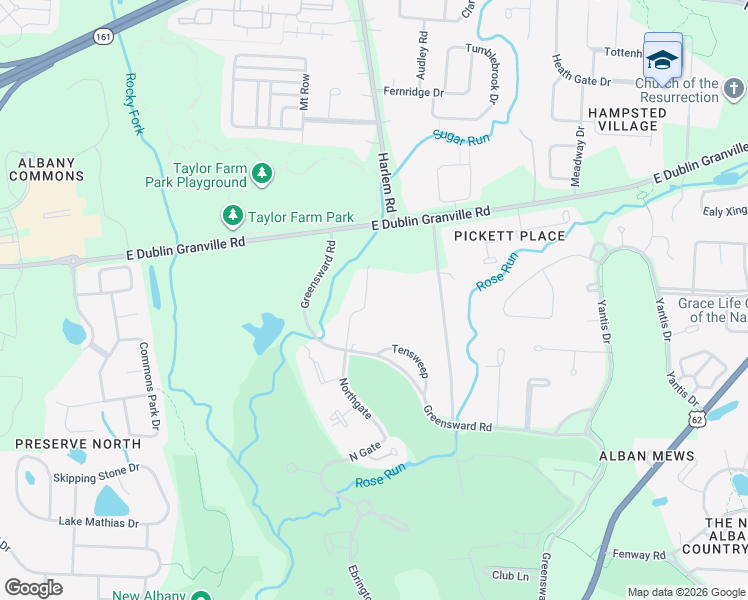 map of restaurants, bars, coffee shops, grocery stores, and more near 4658 Tensweep in New Albany