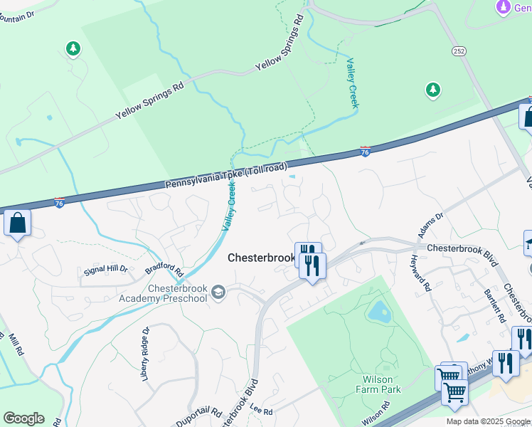 map of restaurants, bars, coffee shops, grocery stores, and more near 7 Algonquin Court in Wayne