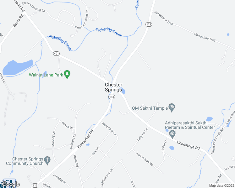 map of restaurants, bars, coffee shops, grocery stores, and more near 1560 Conestoga Road in Chester Springs