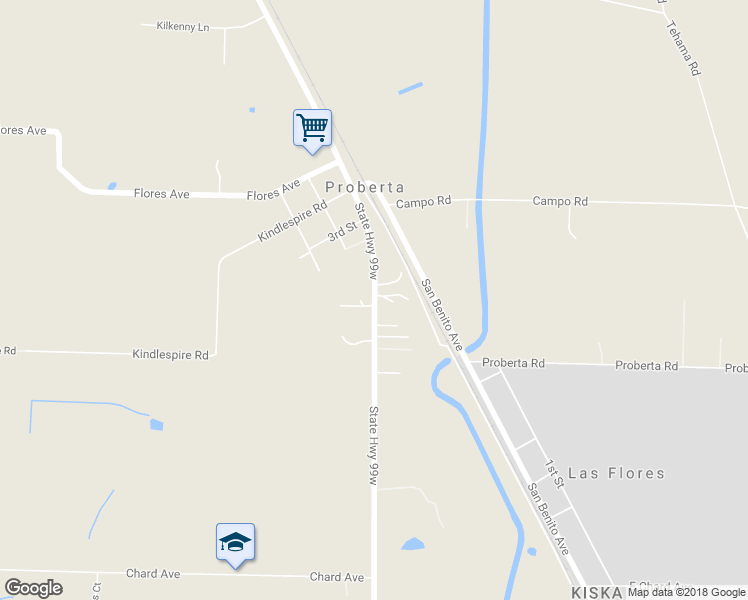 map of restaurants, bars, coffee shops, grocery stores, and more near 9786 State Highway 99w in Tehama County