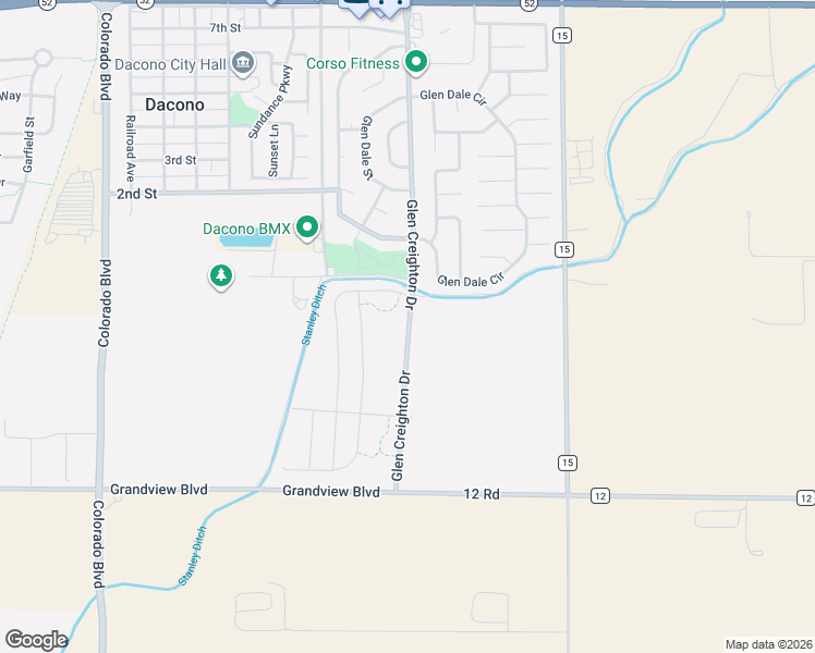 map of restaurants, bars, coffee shops, grocery stores, and more near 1142 Glen Creighton Drive in Dacono