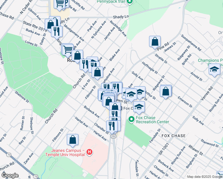 map of restaurants, bars, coffee shops, grocery stores, and more near 309 Dalton Street in Philadelphia