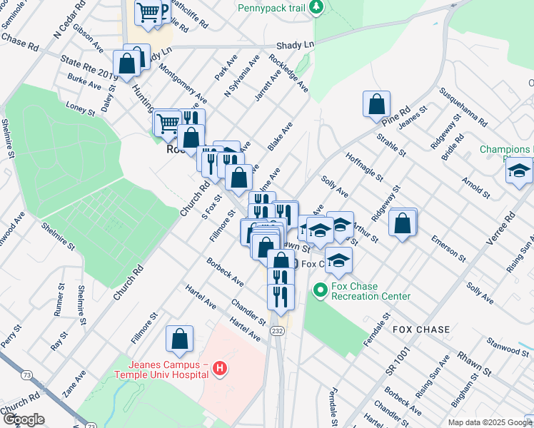map of restaurants, bars, coffee shops, grocery stores, and more near 321 Dalton Street in Philadelphia