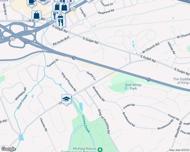 map of restaurants, bars, coffee shops, grocery stores, and more near 700 Outpost Circle in Wayne