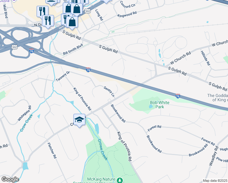 map of restaurants, bars, coffee shops, grocery stores, and more near 700 Outpost Circle in Wayne