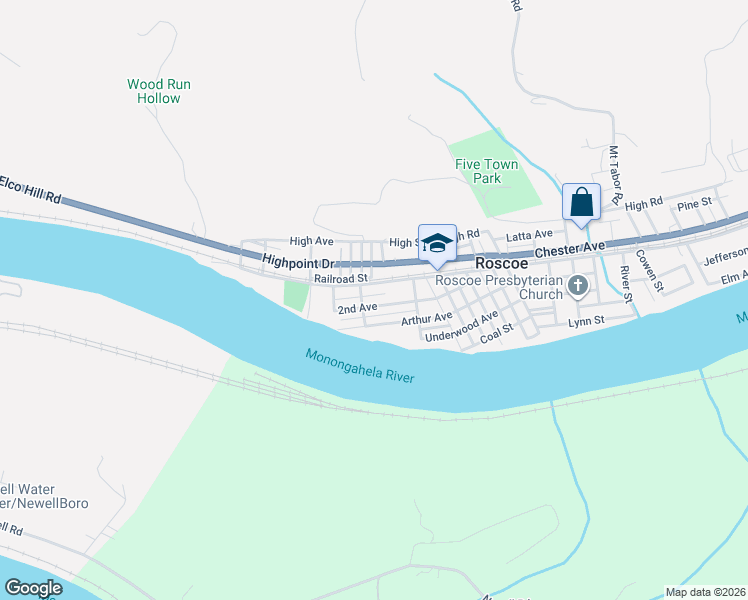 map of restaurants, bars, coffee shops, grocery stores, and more near 1013 Garfield Avenue in Roscoe
