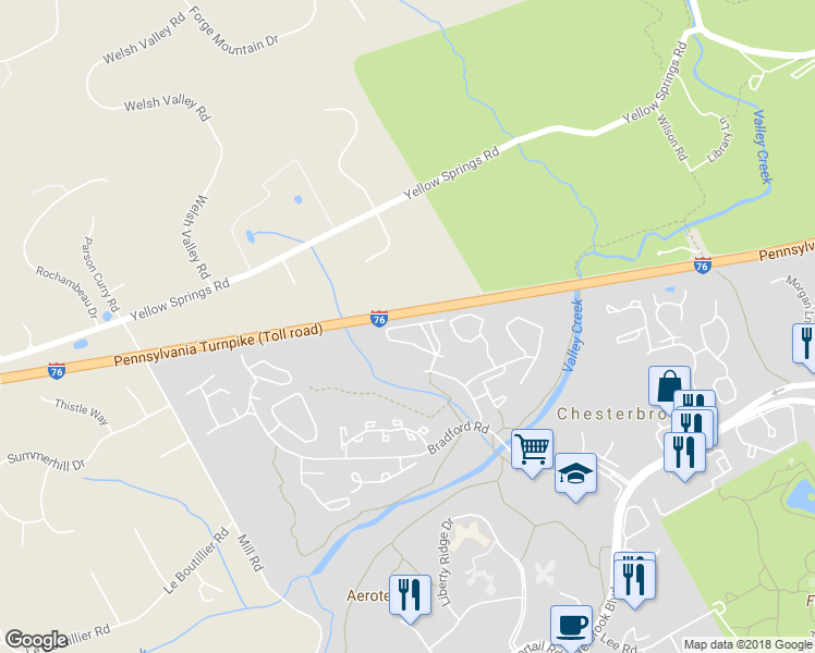 map of restaurants, bars, coffee shops, grocery stores, and more near 721 Washington Place in Wayne