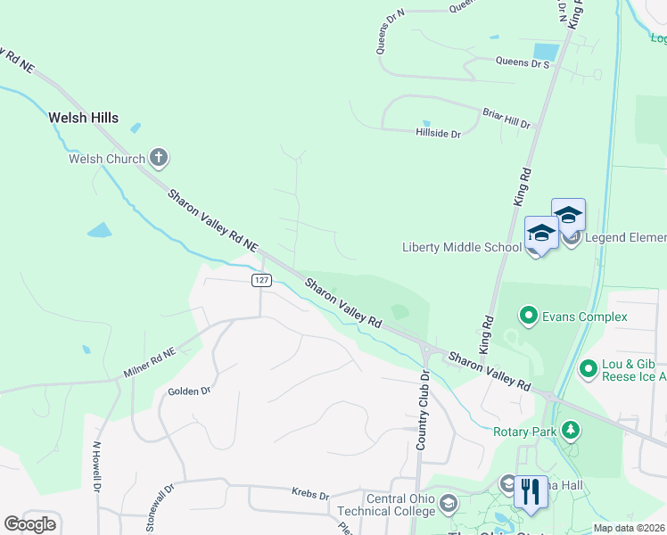 map of restaurants, bars, coffee shops, grocery stores, and more near 1239 Pineview Trail in Newark