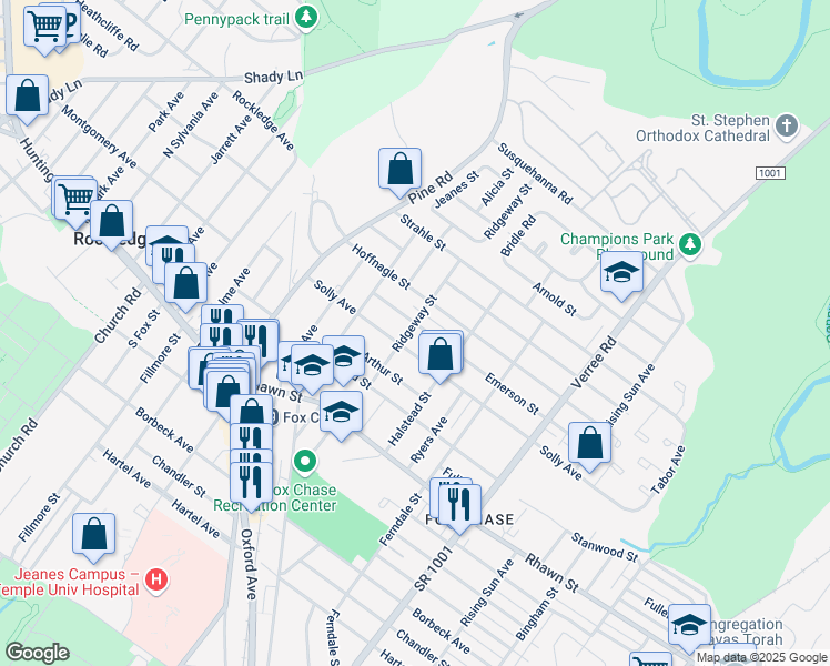 map of restaurants, bars, coffee shops, grocery stores, and more near 602 Emerson Street in Philadelphia