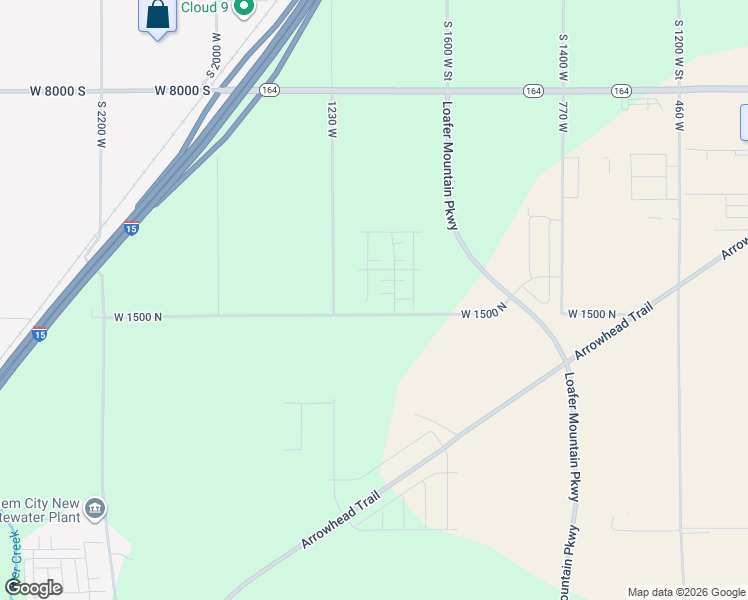 map of restaurants, bars, coffee shops, grocery stores, and more near 1538 North 1190 East in Payson