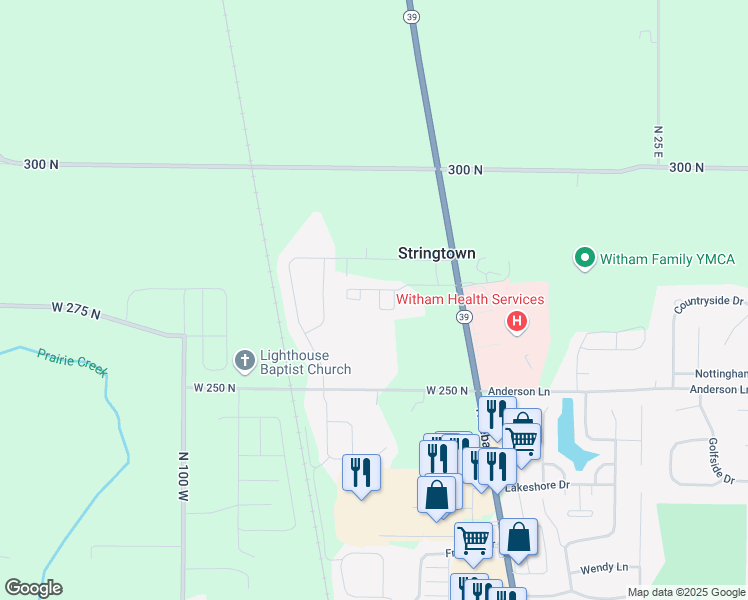 map of restaurants, bars, coffee shops, grocery stores, and more near 725 Crown Pointe Drive in Lebanon