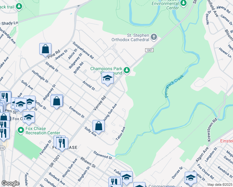 map of restaurants, bars, coffee shops, grocery stores, and more near 919 Kendrick Street in Philadelphia