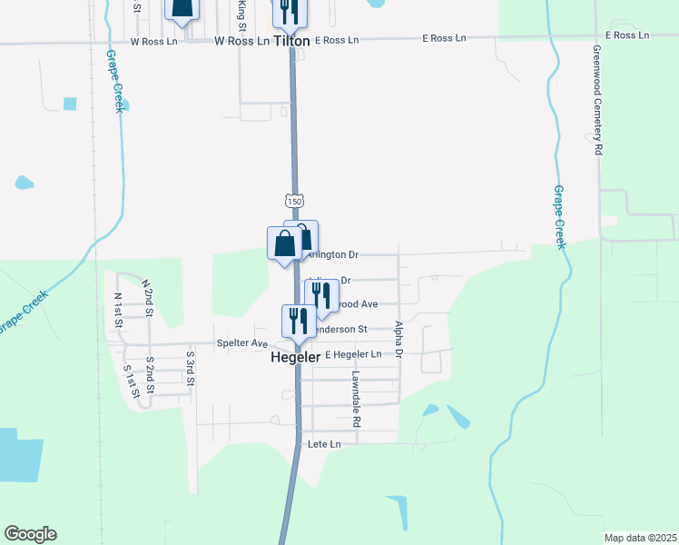 map of restaurants, bars, coffee shops, grocery stores, and more near 42 Arlington Drive in Danville