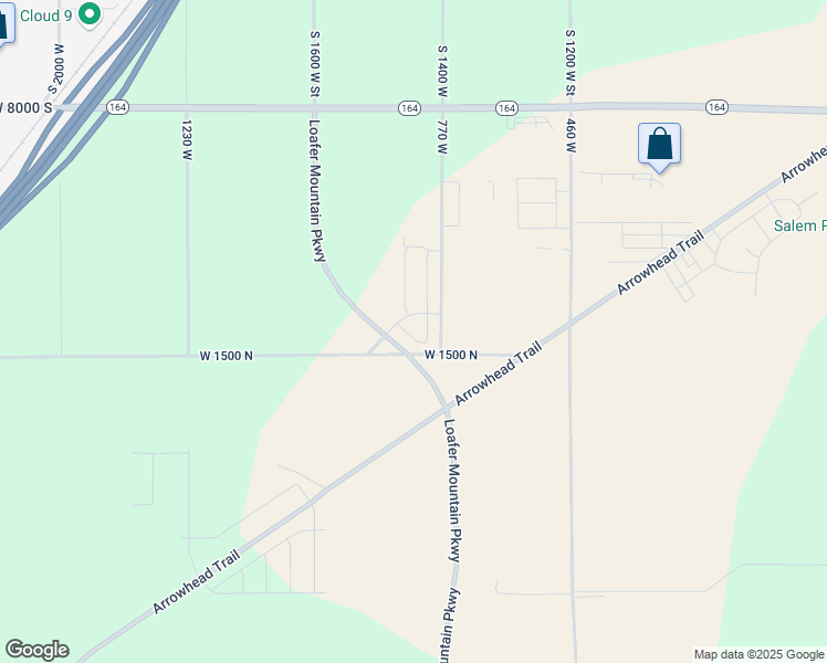 map of restaurants, bars, coffee shops, grocery stores, and more near 1563 North Summer Springs Cove in Spanish Fork