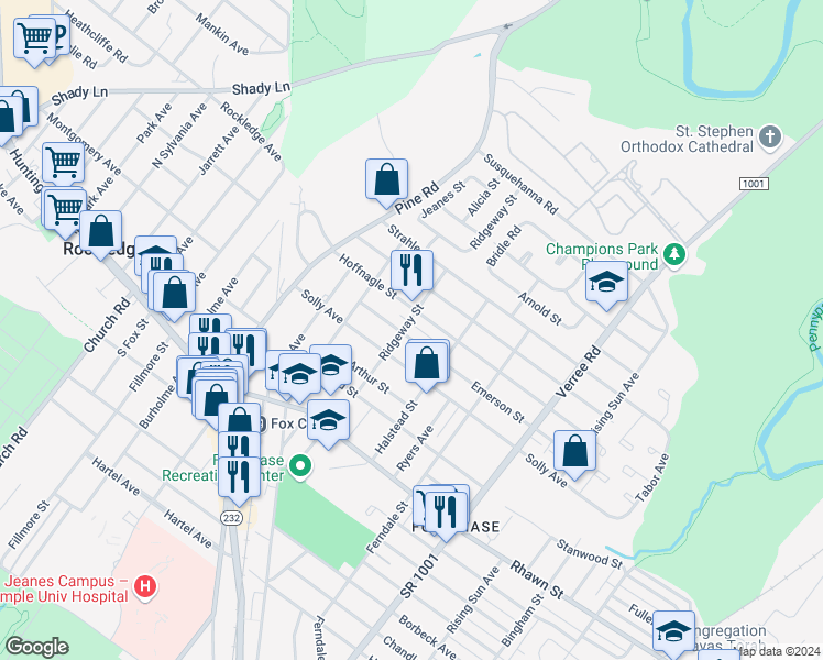 map of restaurants, bars, coffee shops, grocery stores, and more near 603 Emerson Street in Philadelphia