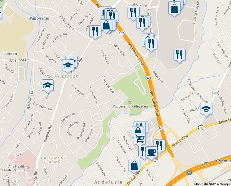 map of restaurants, bars, coffee shops, grocery stores, and more near 4319 Greenmount Road in Philadelphia