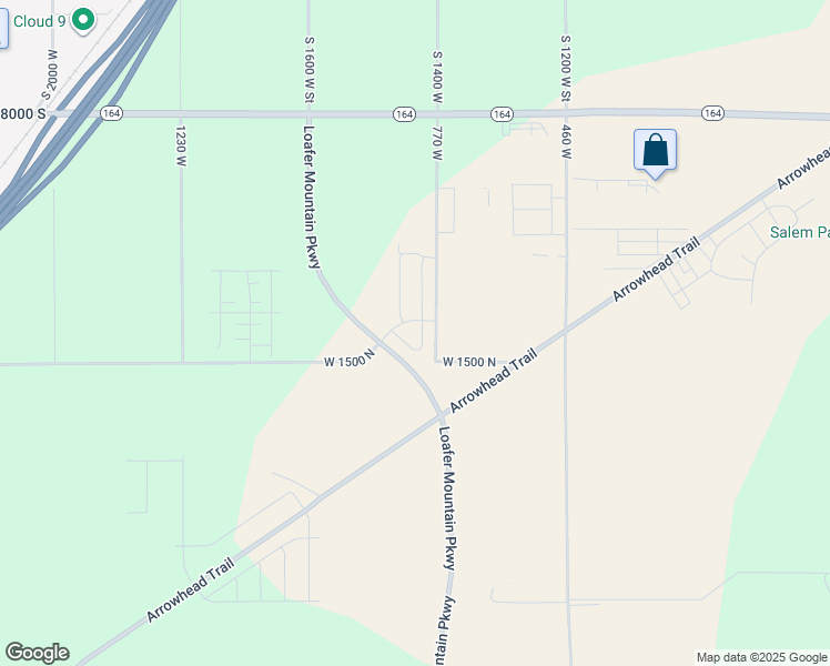 map of restaurants, bars, coffee shops, grocery stores, and more near 1577 North 800 West in Spanish Fork