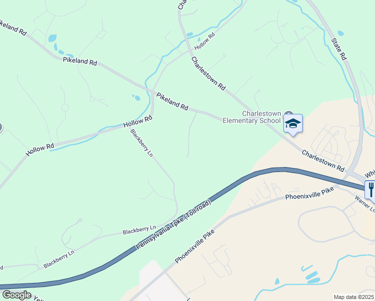 map of restaurants, bars, coffee shops, grocery stores, and more near 181 Constant Spring Road in Malvern