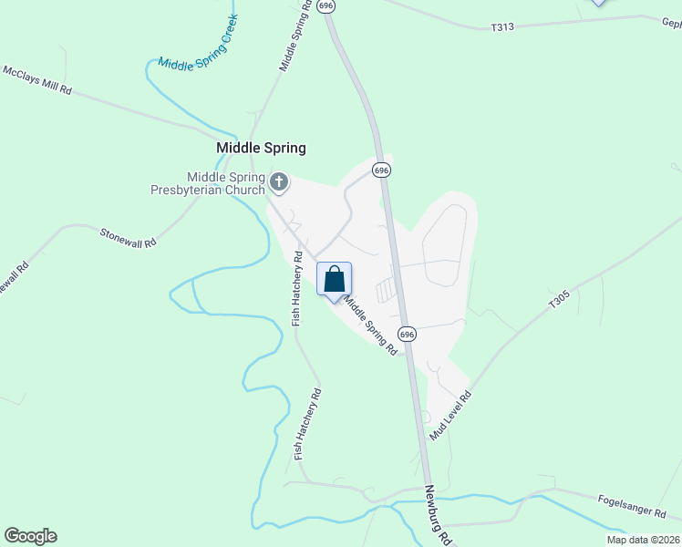 map of restaurants, bars, coffee shops, grocery stores, and more near 41 Middle Spring Road in Shippensburg