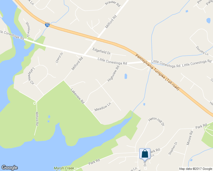 map of restaurants, bars, coffee shops, grocery stores, and more near 7 Waterview Road in Downingtown