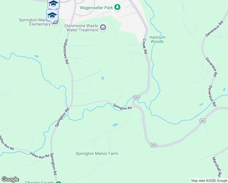 map of restaurants, bars, coffee shops, grocery stores, and more near 1071 Springton Road in Glenmoore