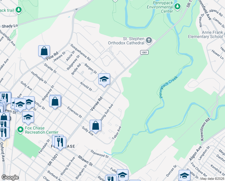 map of restaurants, bars, coffee shops, grocery stores, and more near 917 Kendrick Street in Philadelphia