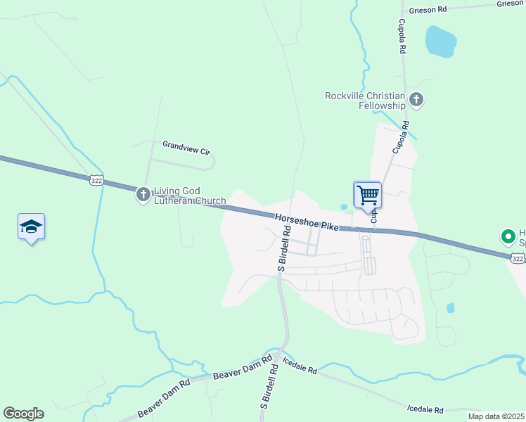 map of restaurants, bars, coffee shops, grocery stores, and more near 3115 Horseshoe Pike in Honey Brook