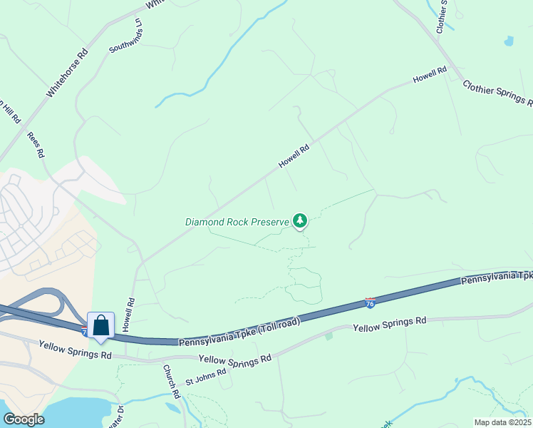 map of restaurants, bars, coffee shops, grocery stores, and more near 2 Berner Lane in Malvern
