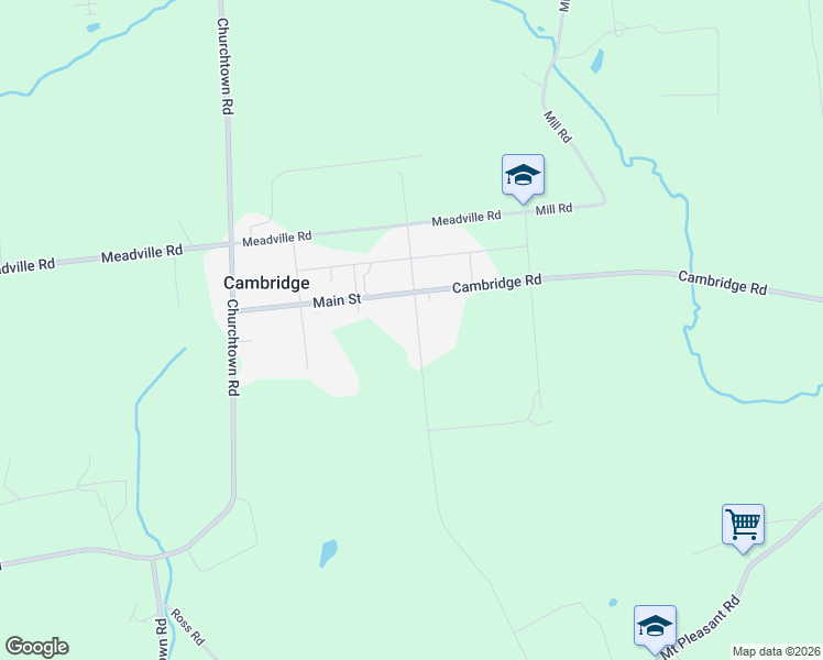 map of restaurants, bars, coffee shops, grocery stores, and more near 6270 Main Street in Honey Brook