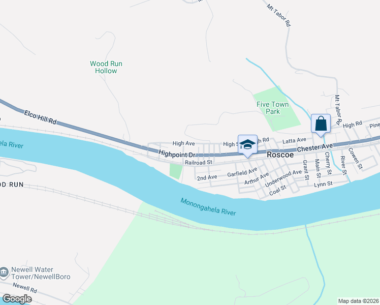map of restaurants, bars, coffee shops, grocery stores, and more near 207 Vesta Street in Roscoe