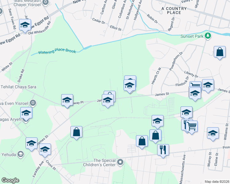 map of restaurants, bars, coffee shops, grocery stores, and more near 118 Southfield Drive in Lakewood