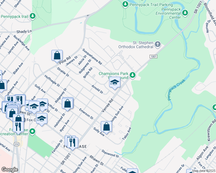 map of restaurants, bars, coffee shops, grocery stores, and more near 837 Kendrick Street in Philadelphia