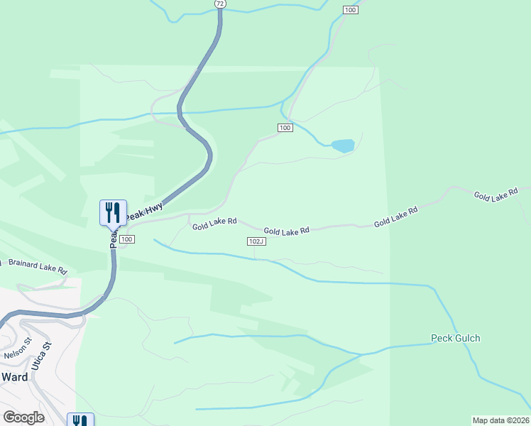 map of restaurants, bars, coffee shops, grocery stores, and more near 469 Gold Lake Road in Ward
